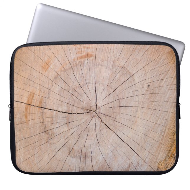 Brun träslabb laptop fodral (Framsidan)