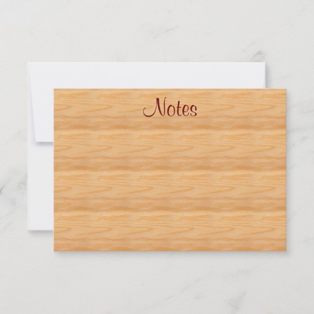 Brun trästil Kalligraferad skripttextmall Anteckningskort (Framsida)