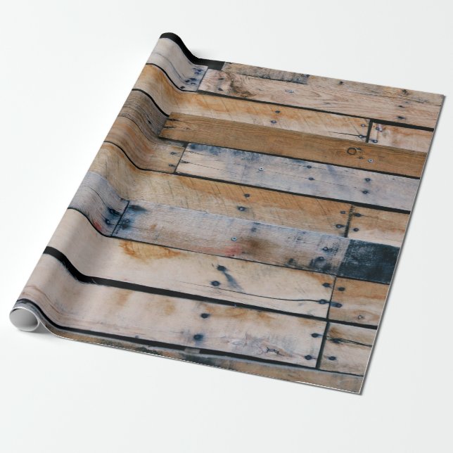 Brun trävägg presentpapper (Utrullad)