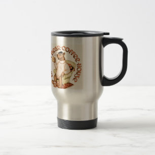 Brun travel mug för björnkaffehus resemugg