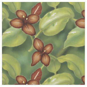 Brun tropisk blomma tyg