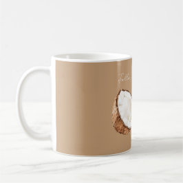Brun Tropisk Kokos Plumeria Blomma Kaffemugg