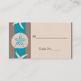 Brun turkos Band Starfish Bröllop Place Cards Placeringskort
