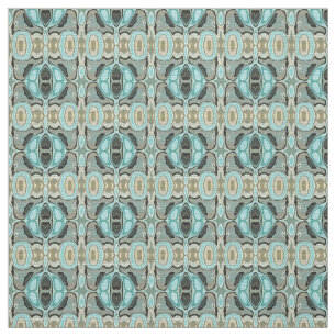 Brun turkos Grönt Bali Batik Stil Mönster Tyg