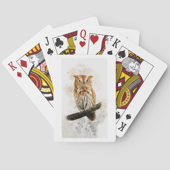 Brun uggla-jaktkort casinokort (Baksidan)