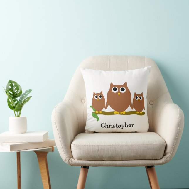 Brun Uggla Personlig Design Kudde (Stol)