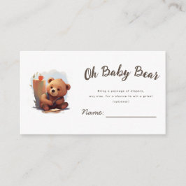 Brun Unge Bear Baby Shower Tilläggskort