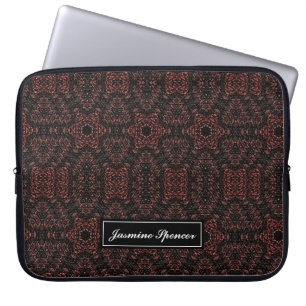 Brun, unik orakskinn mönster laptop fodral