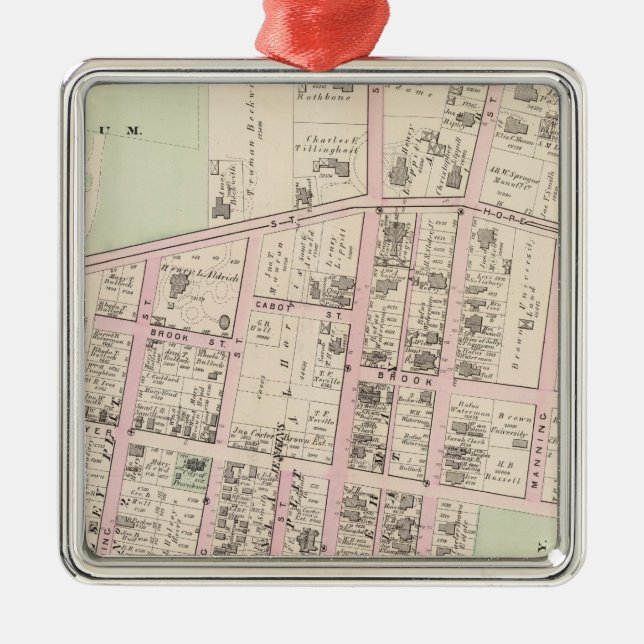 Brun universiteten julgransprydnad metall (Framsidan)