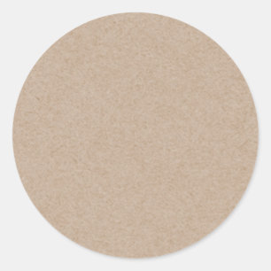 Brun utskrivaven Kraft papper bakgrund Runt Klistermärke
