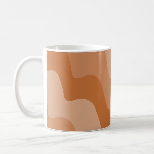 Brun vågigt havets vinkara övertoning mönster kaffemugg (Vänster)