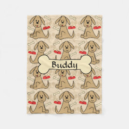 Brun valphund design personifierar fleecefilt