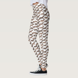 Brun vattenfärgshästar leggings