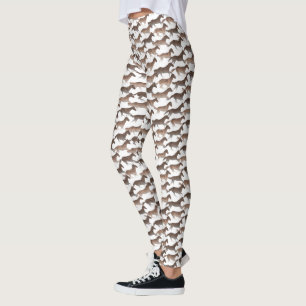 Brun vattenfärgshästar leggings