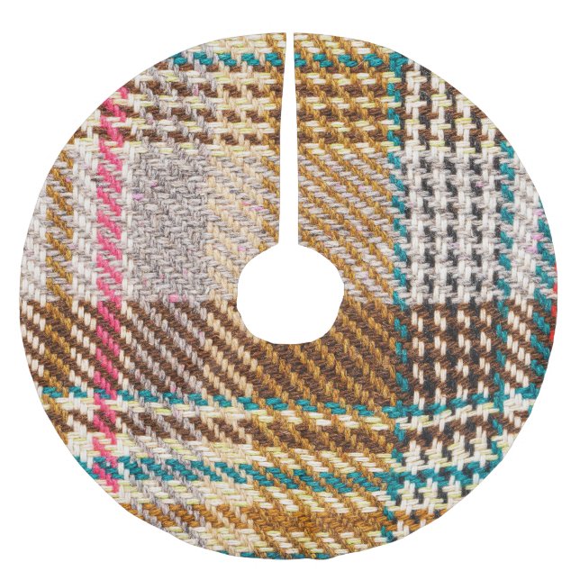Brun väv, skotsk ull. julgransmatta borstad polyester (Framsidan)