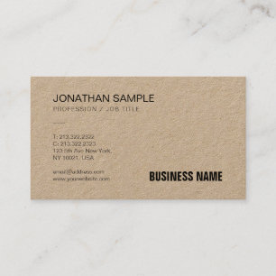 Brun verklig bästa Kraft papper elegant modern Visitkort
