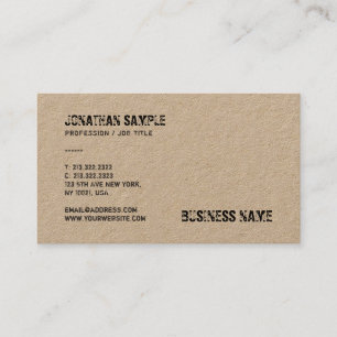 Brun Verklig Kraftpapper Distressed Text Mall Visitkort