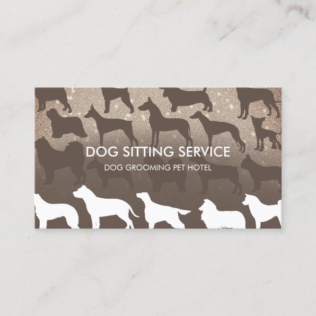Brun Veterinär Djurvård Hundträning Visitkort (Framsida)