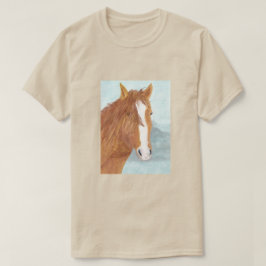 Brun Vild Horse Blue Mountain Sjö - akryl. T Shirt