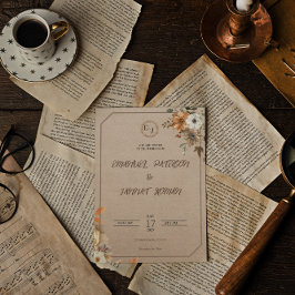 Brun Vintage Bröllopsinbjudan Flygblad