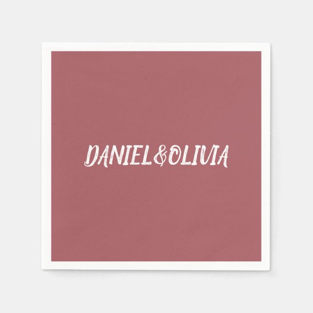 Brun Vintage Classic bröllopsinbjudan Pappersservett (Framsidan)