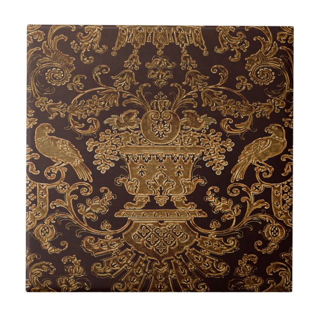 Brun vintage design kakelplatta (Framsidan)