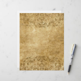 Brun Vintage papper parché och vines Letterhead