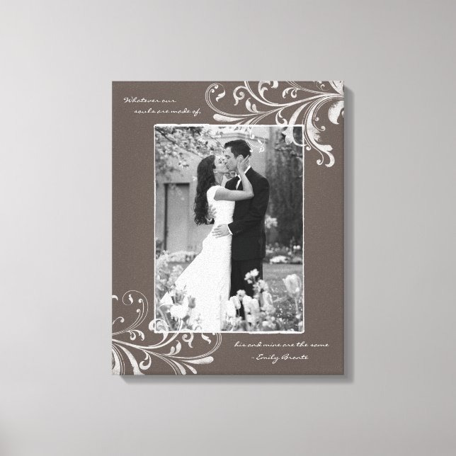 Brun vit Blommigt Porträtt fotomall Bild (Framsida)