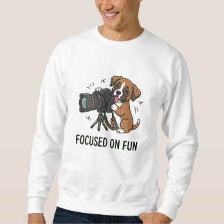 Brun Vit Boxer Hund Fotografi Entusiast Konst Lång Ärmad Tröja