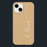 Brun vit Elegant, Kalligrafi, skript Namn<br><div class="desc">Brun Elegant White Calligraphy Script Anpassningsbar Personlig Namn iPhone 14 Smart Phone Case har en modern och enkel design för trendig och snyggt med din personlig namn i elegant-handskriven calligraphy-skripttypografi på bruna bakgrunder. Designad av ©Evco Studio www.zazzle.com/store/evcostudio</div>