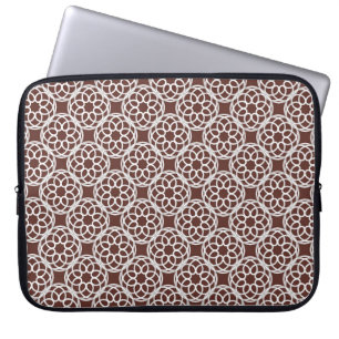 Brun vit geometrisk sömlös Mönster Laptop Fodral