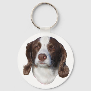 Brun & Vit Hund nyckelring