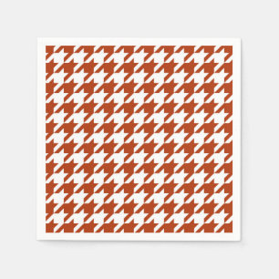 Brun vit hundtandsrutig randig design  pappersservett