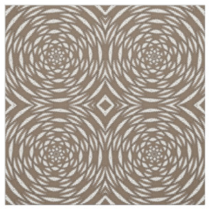 Brun vit Kaleidoscope Circle Skriv ut Mönster Tyg