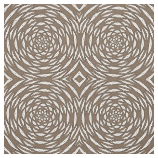 Brun vit Kaleidoscope Circle Skriv ut Mönster Tyg (Provkarta)