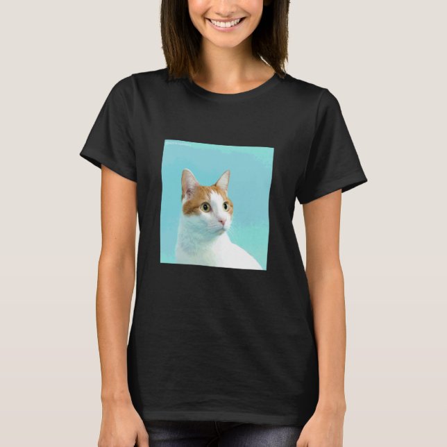 brun vit katt_001 t shirt (Framsida)