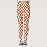 Brun vit kontrollerad check Mönster Leggings<br><div class="desc">Brun- och vitkontrollsrutor, Mönster design</div>