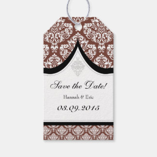 Brun vit mask spara datumMärkre Presentetikett