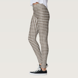 Brun vit medelhoundstoft leggings
