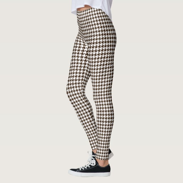 Brun vit medelhoundstoft leggings (Vänster)