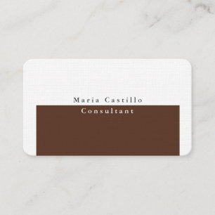 Brun vit minimalistisk design med enkel Elegant Visitkort