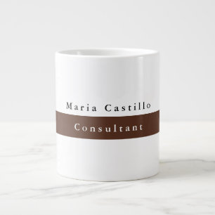 Brun vit minimalistisk Elegant Jumbo Mugg