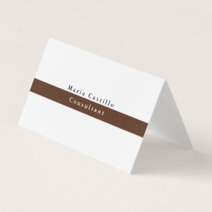 Brun vit minimalistisk Elegant Visitkort