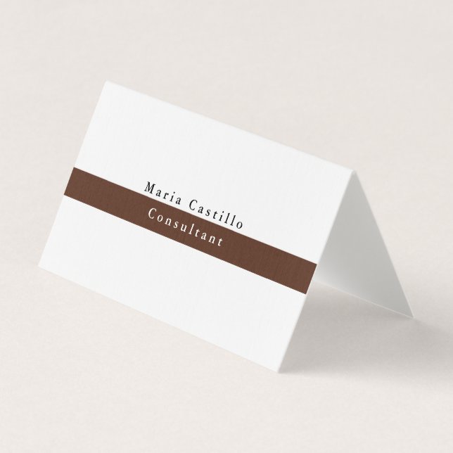 Brun vit minimalistisk Elegant Visitkort (Framsida)