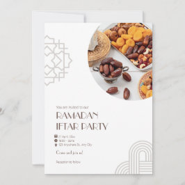 Brun vit minimalistisk Ramadan Iftar-fest Inbjudningar
