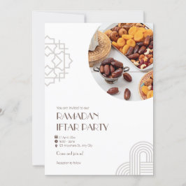 Brun Vit Minimalistisk Ramadan Iftar-fest Inbjudningar