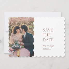 Brun vit modern Spara datumkortsinbjudan Spara Datumet