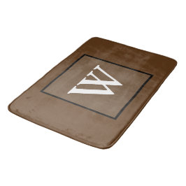 Brun vit monogram badrumsmatta