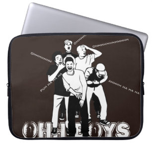 brun vit OHH BOYS Cracking Up Laughing Laptop Fodral
