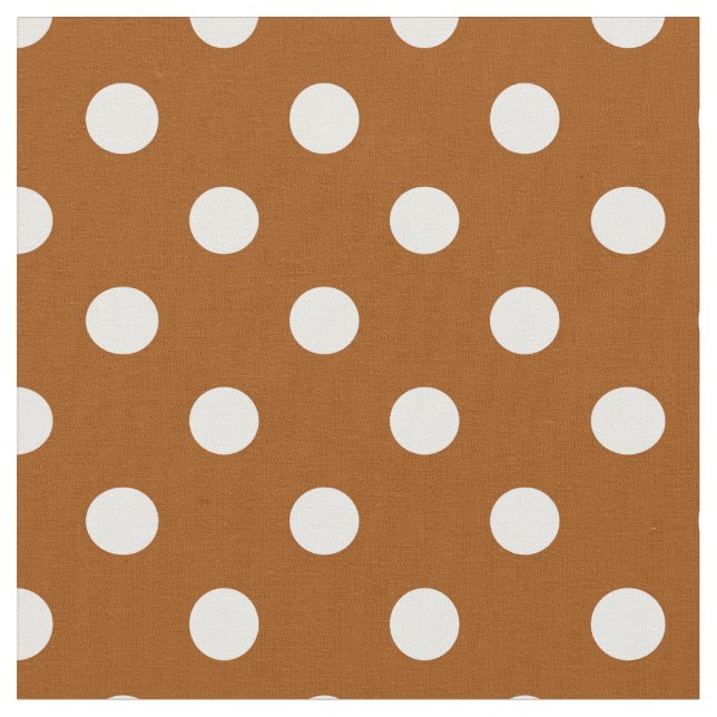 Brun vit Polka dots Textil (Närbild)
